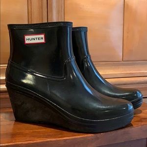 Hunter Wedge Rain Booties sz 10